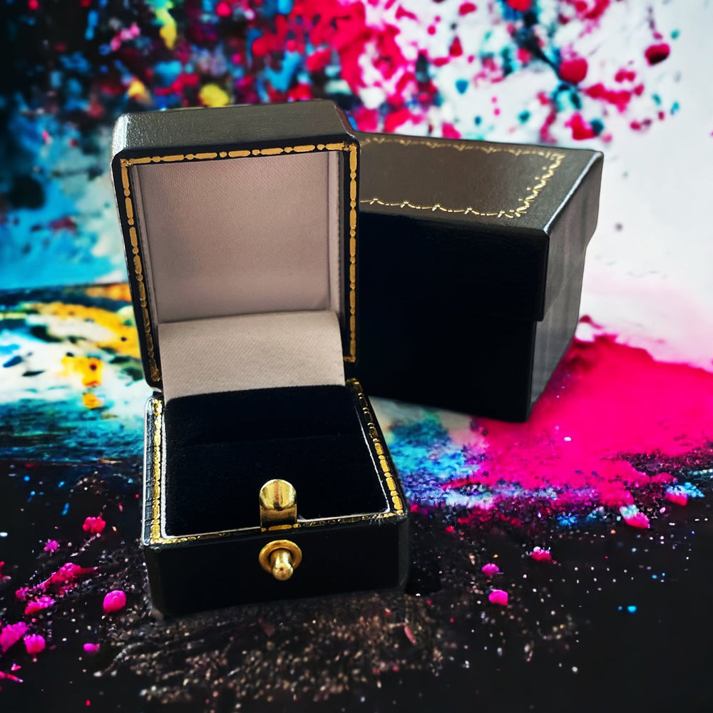 Antique Style Rectangle Ring Box - BOX FOR BRITAIN