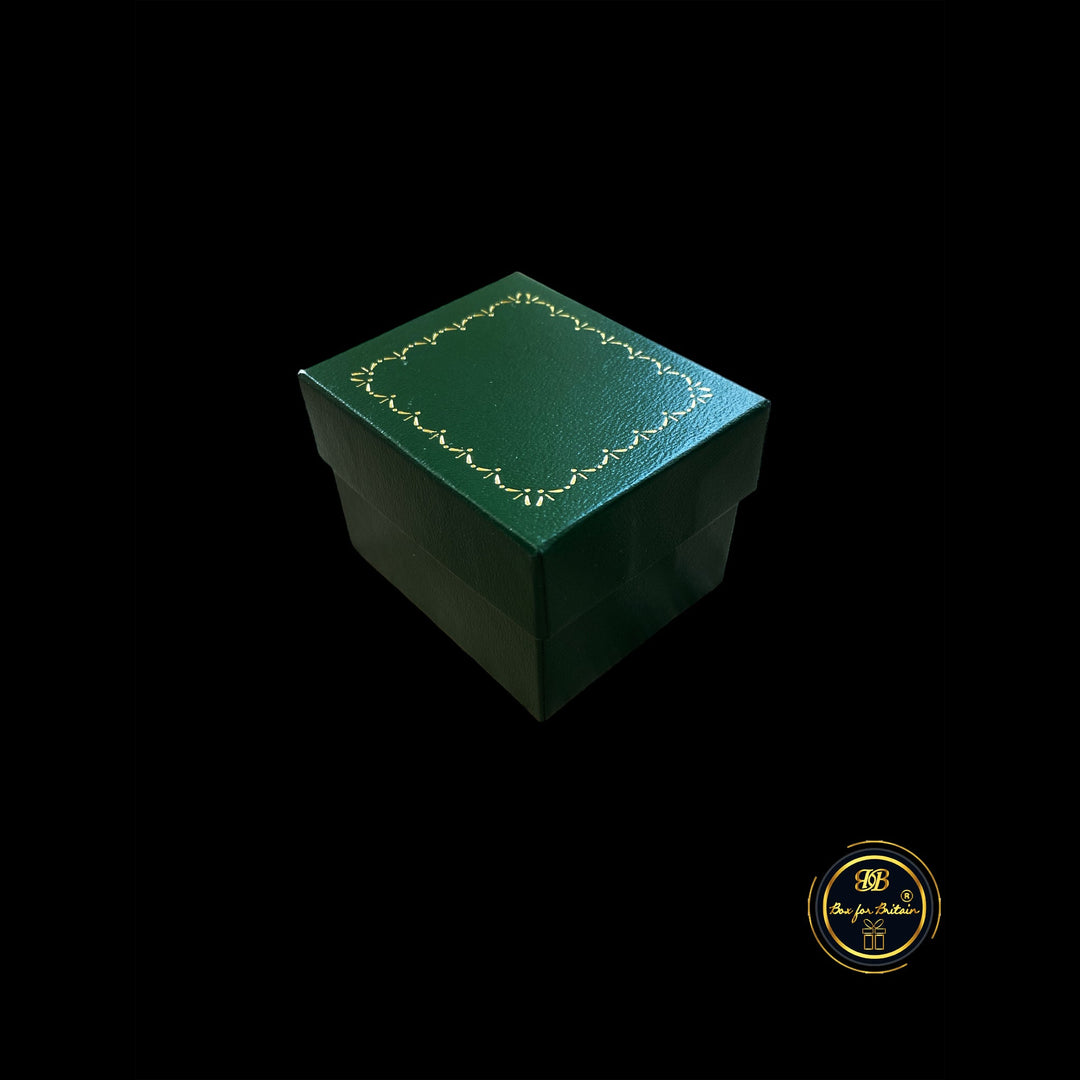 Antique Style Rectangle Ring Box Green - BOX FOR BRITAIN