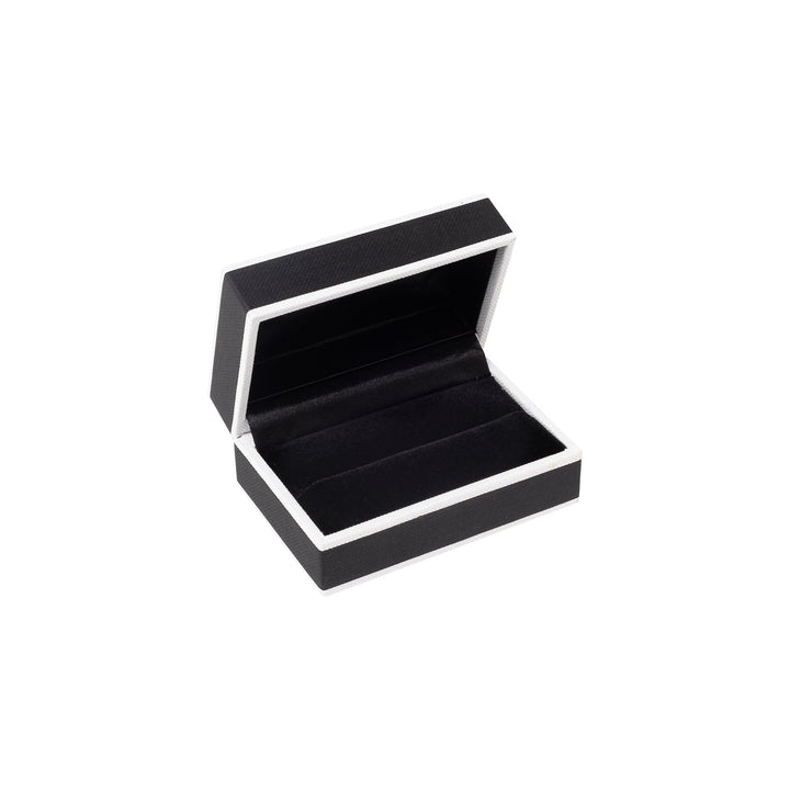 Black and White Cufflink Double Ring Box - BOX FOR BRITAIN