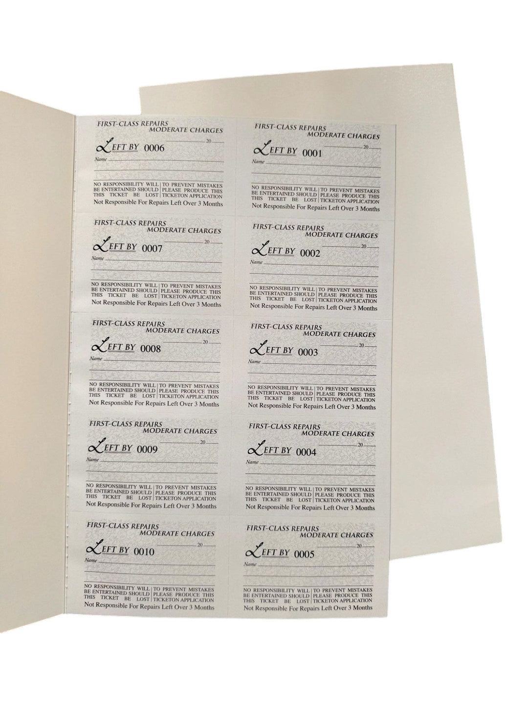 Duplicate Repair Book 1 - 1000 , 1000 Self Duplicating Tickets, A4 Size - BOX FOR BRITAIN