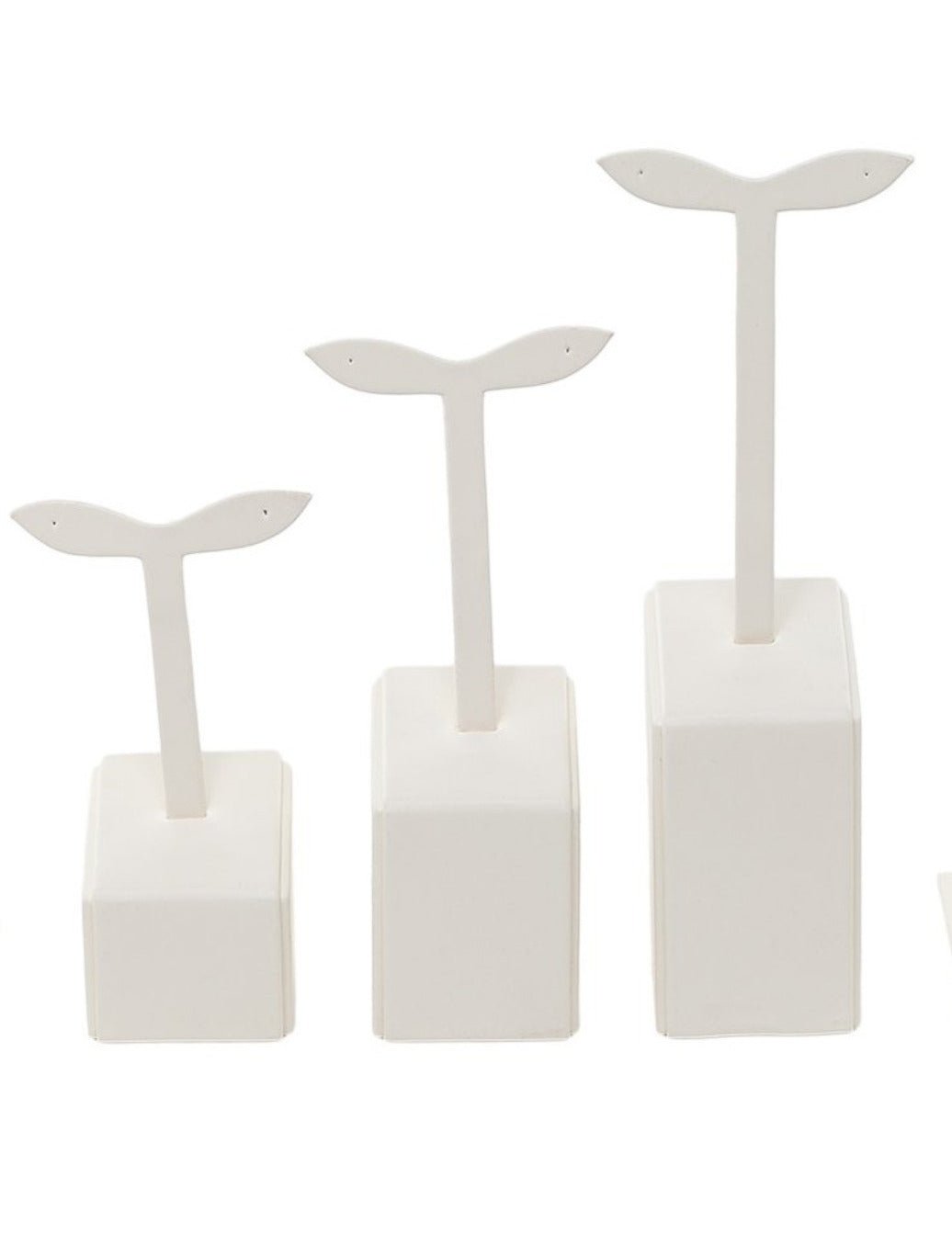 Earring Display Stands Cream Leatherette 3 Tier - BOX FOR BRITAIN