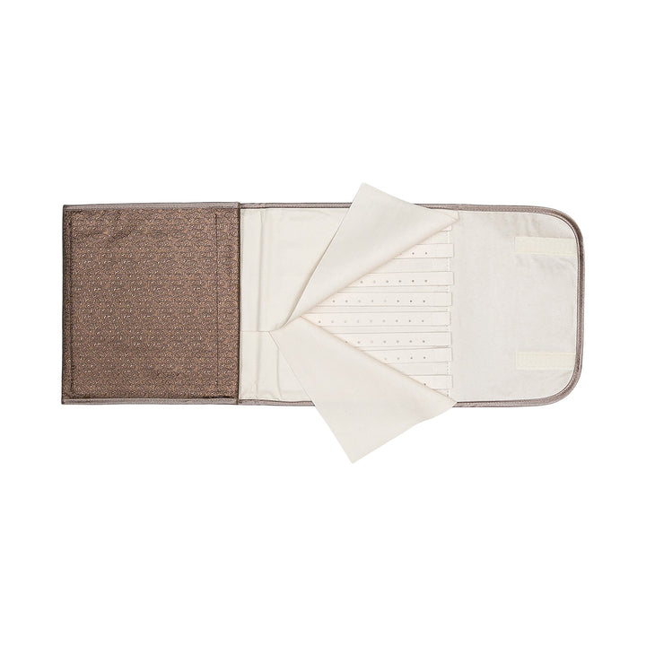 Earring Storage Roll 120 Pairs Removable Strips. Brown - BOX FOR BRITAIN