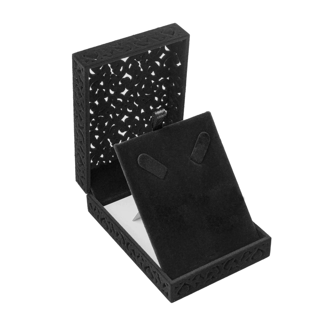Filigree Pendant Large Earring Box Black - BOX FOR BRITAIN