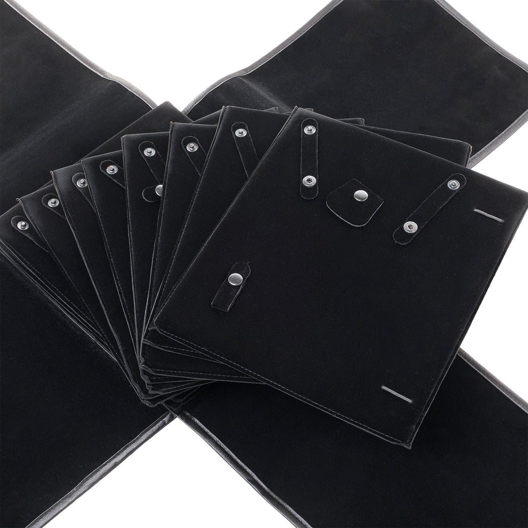 Large Necklace Set Storage Roll Black - BOX FOR BRITAIN