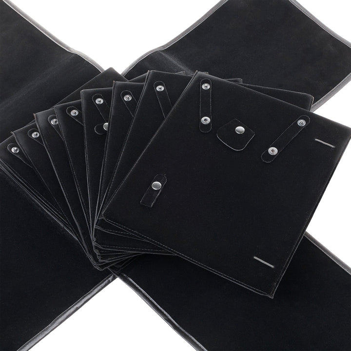 Large Necklace Set Storage Roll Black - BOX FOR BRITAIN