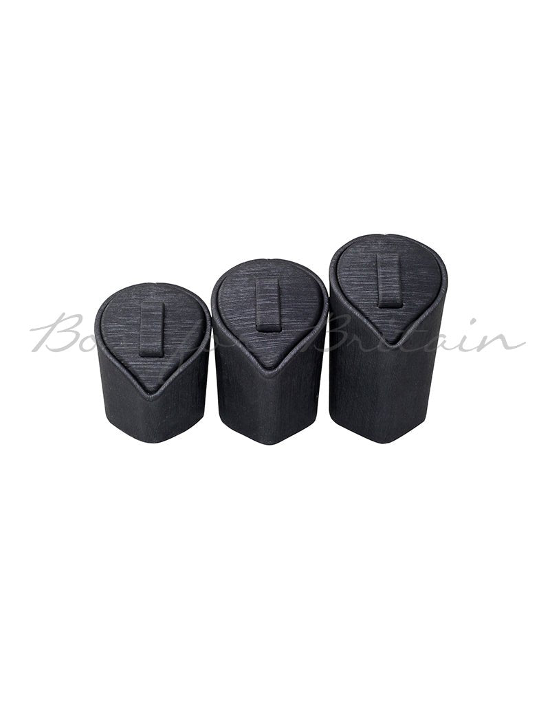 Leatherette 3 Tier Heart Shape Ring Display - BOX FOR BRITAIN