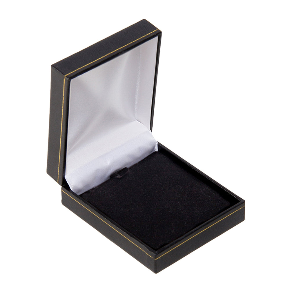 Leatherette Pendant Box Black - BOX FOR BRITAIN