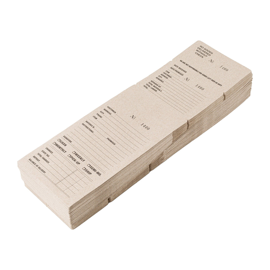 Light Kraft Three Part Numbered Job Envelopes, Watch and Jewellery Repair Job Envelopes. - BOX FOR BRITAIN