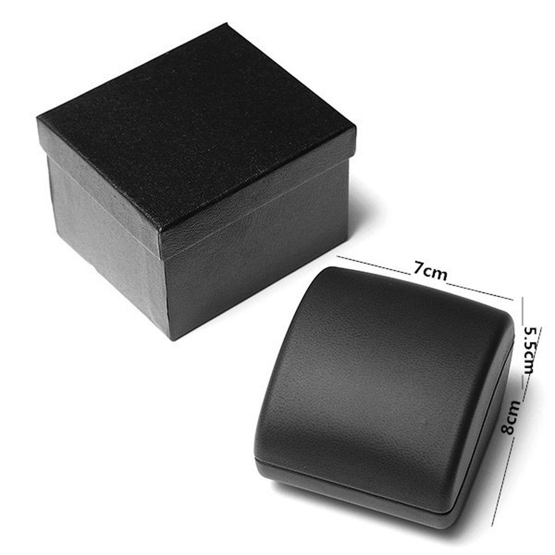 Luxury Leatherette Ring Box with LED Light Black - BOX FOR BRITAIN