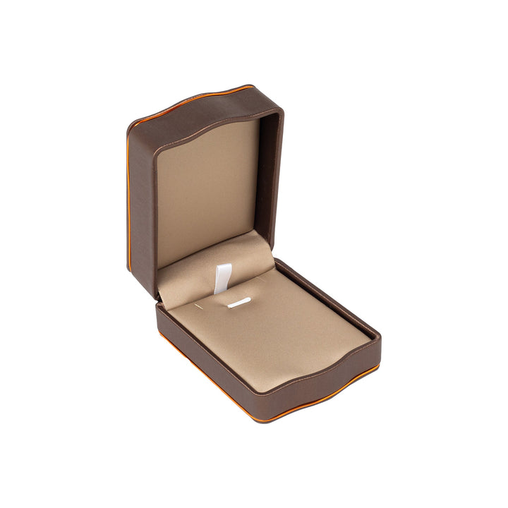 Rose Gold Trim Pendant Box Brown - BOX FOR BRITAIN