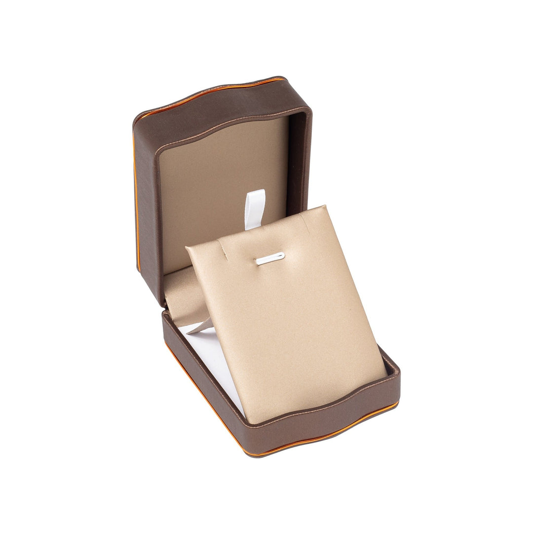 Rose Gold Trim Pendant Box Brown - BOX FOR BRITAIN