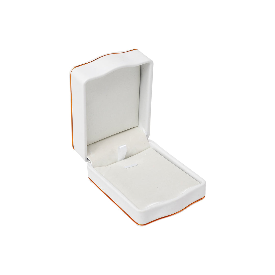 Rose Gold Trim Pendant Box White - BOX FOR BRITAIN