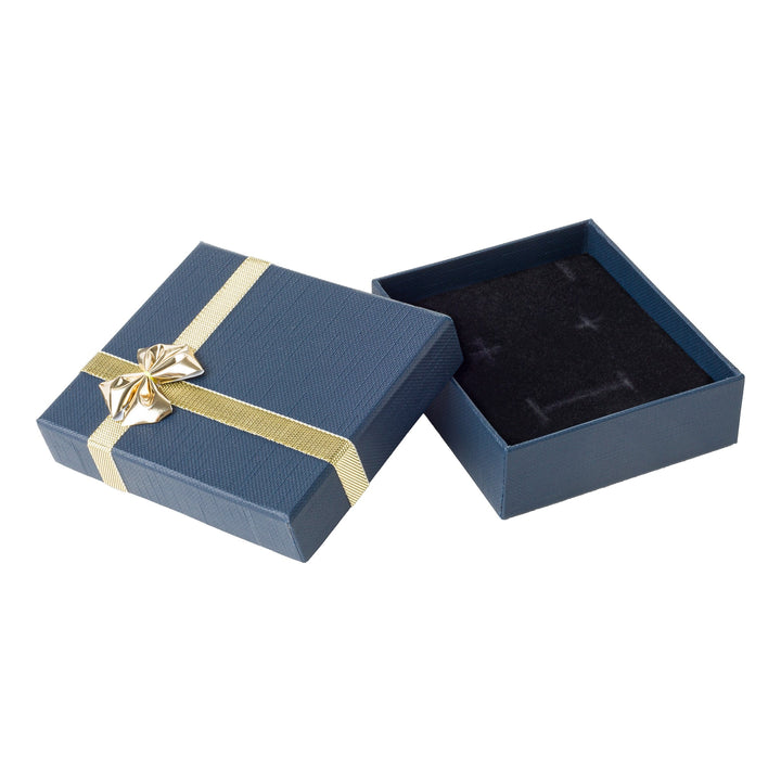 UNIVERSAL BOX IN BLUE WITH GOLD RIBBON AND BOW - BOX FOR BRITAIN