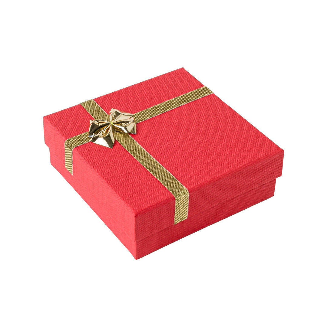 UNIVERSAL BOX IN RED WITH GOLD RIBBON AND BOW - BOX FOR BRITAIN