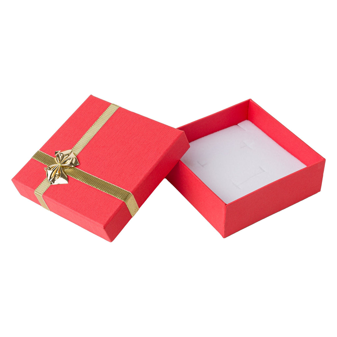 UNIVERSAL BOX IN RED WITH GOLD RIBBON AND BOW - BOX FOR BRITAIN