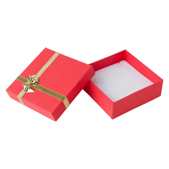 UNIVERSAL BOX IN RED WITH GOLD RIBBON AND BOW - BOX FOR BRITAIN