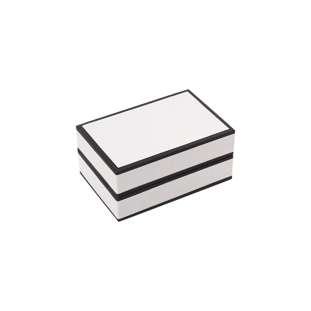 White and Black Cufflink Double Ring Box - BOX FOR BRITAIN