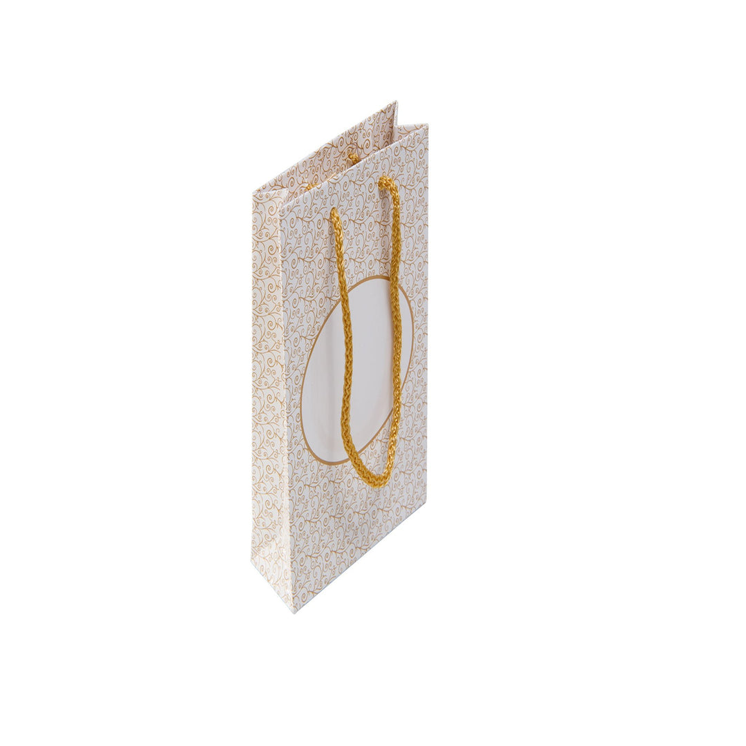 White and Gold Ivy Paper Bag Medium - BOX FOR BRITAIN