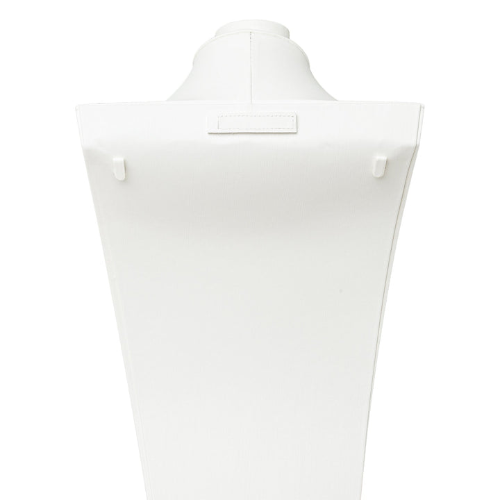 White Leatherette Wide Bust with Earring and Bangle insert 6 sizes - BOX FOR BRITAIN