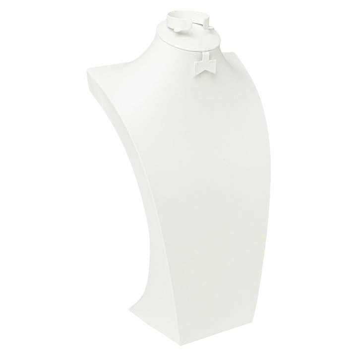 White Leatherette Wide Bust with Earring and Bangle insert 6 sizes - BOX FOR BRITAIN