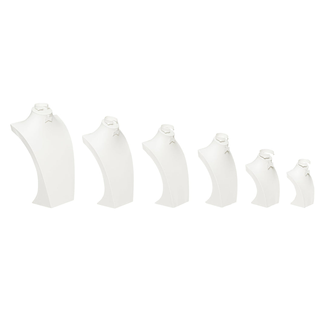 White Leatherette Wide Bust with Earring and Bangle insert 6 sizes - BOX FOR BRITAIN