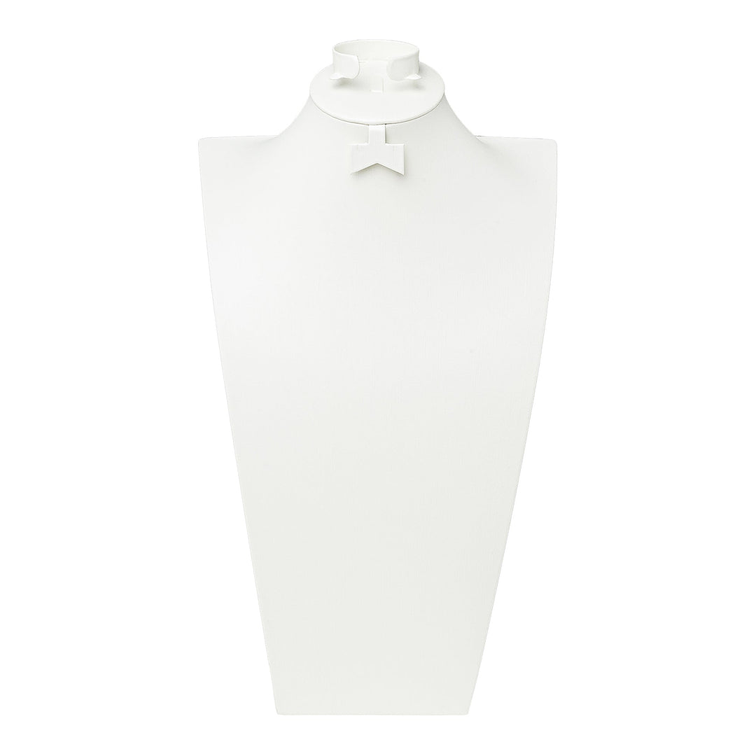 White Leatherette Wide Bust with Earring and Bangle insert 6 sizes - BOX FOR BRITAIN