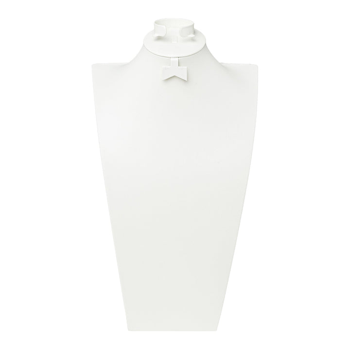 White Leatherette Wide Bust with Earring and Bangle insert 6 sizes - BOX FOR BRITAIN