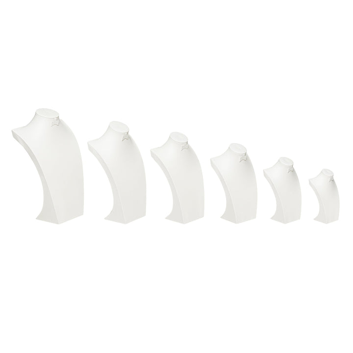 White Leatherette Wide Bust with Earring and Ring insert 6 sizes - BOX FOR BRITAIN