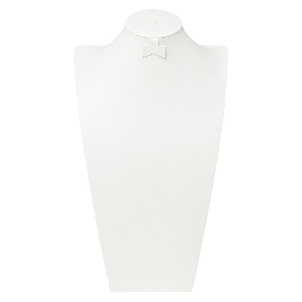 White Leatherette Wide Bust with Earring and Ring insert 6 sizes - BOX FOR BRITAIN